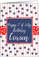 Cousin 4th of July Birthday Blue Chalkboard card