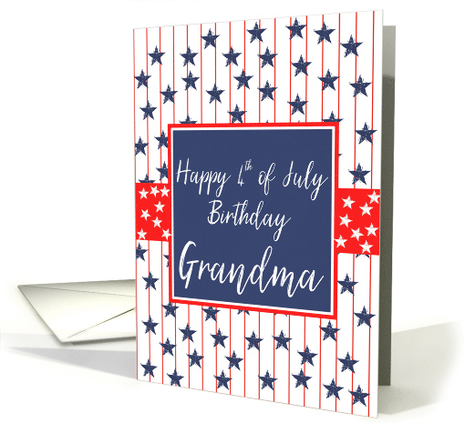 Grandma 4th of July Birthday Blue Chalkboard. card (1272076)