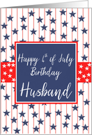 Husband 4th of July Birthday Blue Chalkboard card