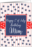 Mom 4th of July Birthday Blue Chalkboard card