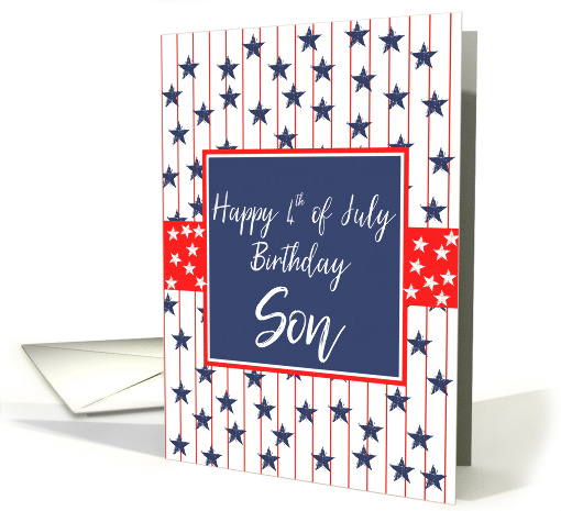Son 4th of July Birthday Blue Chalkboard card (1272400)