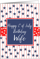 Wife 4th of July Birthday Blue Chalkboard card