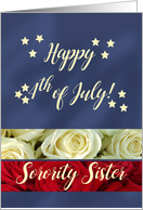 Sorority Sister Happy 4th of July Patriotic Roses card