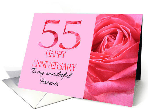 55th Anniversary to Parents Pink Rose Close Up card (1279364)