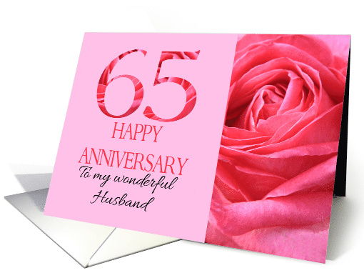 65th Anniversary to Husband Pink Rose Close Up card (1282594)