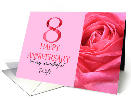8th Anniversary to Wife Pink Rose Close Up card (1282676)