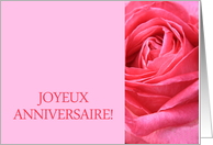 Anniversary French - Heureux Mariage - Pink rose close up card