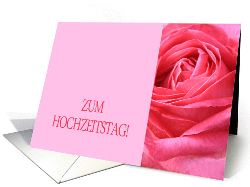 Anniversary German Zum Hochzeitstag - Pink rose close up card