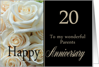 20th Anniversary, Parents - Pale pink roses card