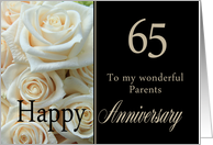 65th Anniversary, Parents - Pale pink roses card