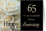 65th Anniversary card for Partner - Pale pink roses card