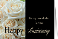 Anniversary card for Partner - Pale pink roses card