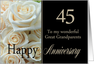45th Anniversary card for Great Grandparents - Pale pink roses card