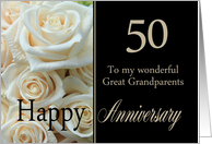 50th Anniversary card for Great Grandparents - Pale pink roses card