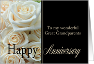 Anniversary card for Great Grandparents - Pale pink roses card