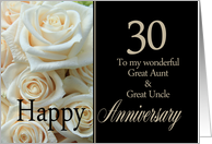 30th Anniversary card for Great Aunt & Great Uncle - Pale pink roses card