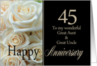 45th Anniversary card for Great Aunt & Great Uncle - Pale pink roses card