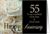 55th Anniversary card for Great Aunt & Great Uncle - Pale pink roses card