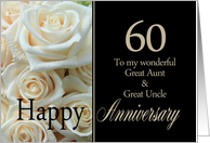 60th Anniversary card for Great Aunt & Great Uncle - Pale pink roses card