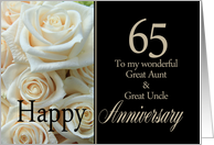 65th Anniversary card for Great Aunt & Great Uncle - Pale pink roses card