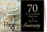 70th Anniversary card for Great Aunt & Great Uncle - Pale pink roses card