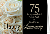 75th Anniversary card for Great Aunt & Great Uncle - Pale pink roses card