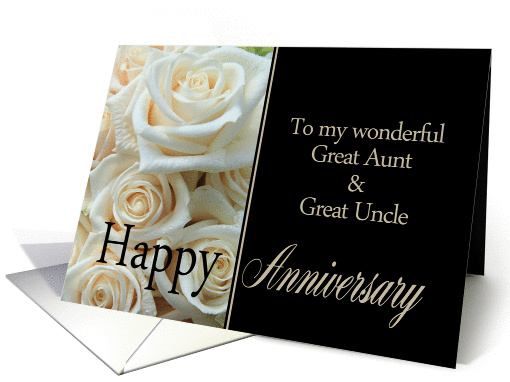 Anniversary card for Great Aunt & Great Uncle - Pale pink roses card