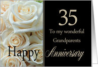 35th Anniversary card for Grandparents - Pale pink roses card