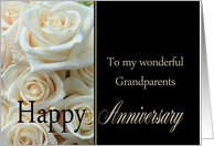 Anniversary card for Grandparents - Pale pink roses card