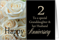 Granddaughter & Husband 2nd Anniversary Pale Pink Roses card