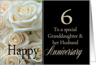 6th Anniversary Granddaughter & Husband Pale Pink Roses card