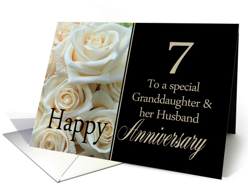 7th Anniversary card for Granddaughter & Husband - Pale... (1298432)
