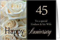 45th Anniversary card for Godson & Wife - Pale pink roses card
