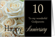 10th Anniversary card for Godparents - Pale pink roses card