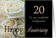 20th Anniversary card for Godparents - Pale pink roses card