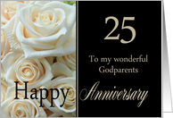 25th Anniversary card for Godparents - Pale pink roses card