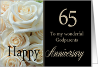65th Anniversary card for Godparents - Pale pink roses card