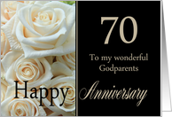 70th Anniversary card for Godparents - Pale pink roses card