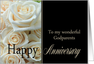 Anniversary card for Godparents - Pale pink roses card