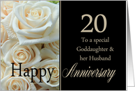 20th Anniversary card for Goddaughter & Husband - Pale pink roses card