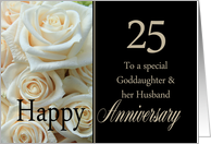 25th Anniversary card for Goddaughter & Husband - Pale pink roses card