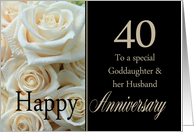 40th Anniversary card for Goddaughter & Husband - Pale pink roses card