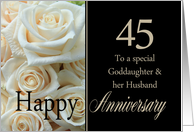 45th Anniversary card for Goddaughter & Husband - Pale pink roses card