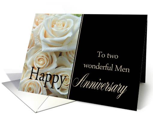 Gay Couple Anniversary Pale Pink Roses card (1301474)