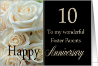 10th Anniversary card for Foster Parents - Pale pink roses card