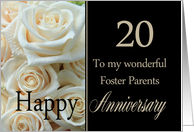 20th Anniversary card for Foster Parents - Pale pink roses card