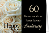 60th Anniversary card for Foster Parents - Pale pink roses card