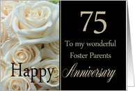 75th Anniversary card for Foster Parents - Pale pink roses card