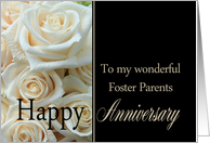 Anniversary card for Foster Parents - Pale pink roses card