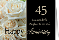 45th Anniversary card for Daughter & Wife - Pale pink roses card